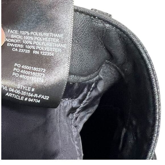 Aritzia Wilfred Beatrix Pants Flared High Waist Faux‎ Leather Black Size 10 - Picture 14 of 14